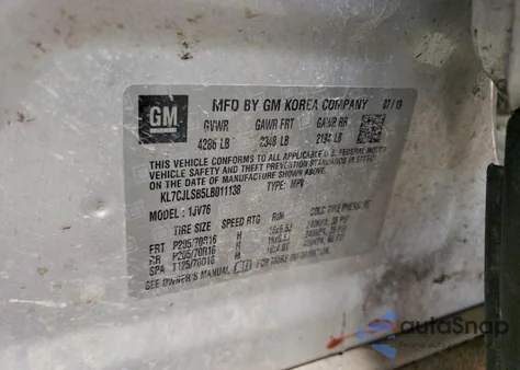 2020 Chevrolet Trax 1Lt from USA, damaged, VIN KL7CJLSB5LB011138